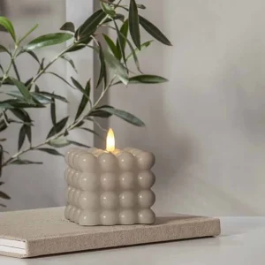 LED-Kuplakynttilä 9,5 cm beige