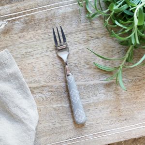 Jälkiruokahaarukka ranskanharmaa kuviolla Chic Antique