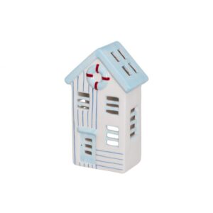 Lyhty Beach Hut vaaleansininen raidallinen 20 cm 4 Living Collection